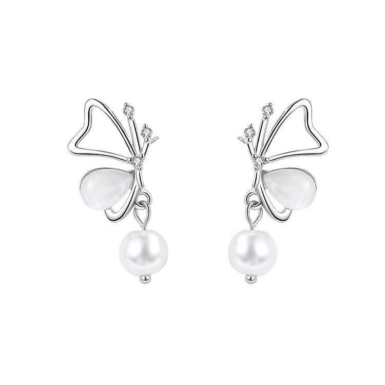 Butterfly Tassel 925 Sterling Silver Needle Earrings – Mori Style for Women