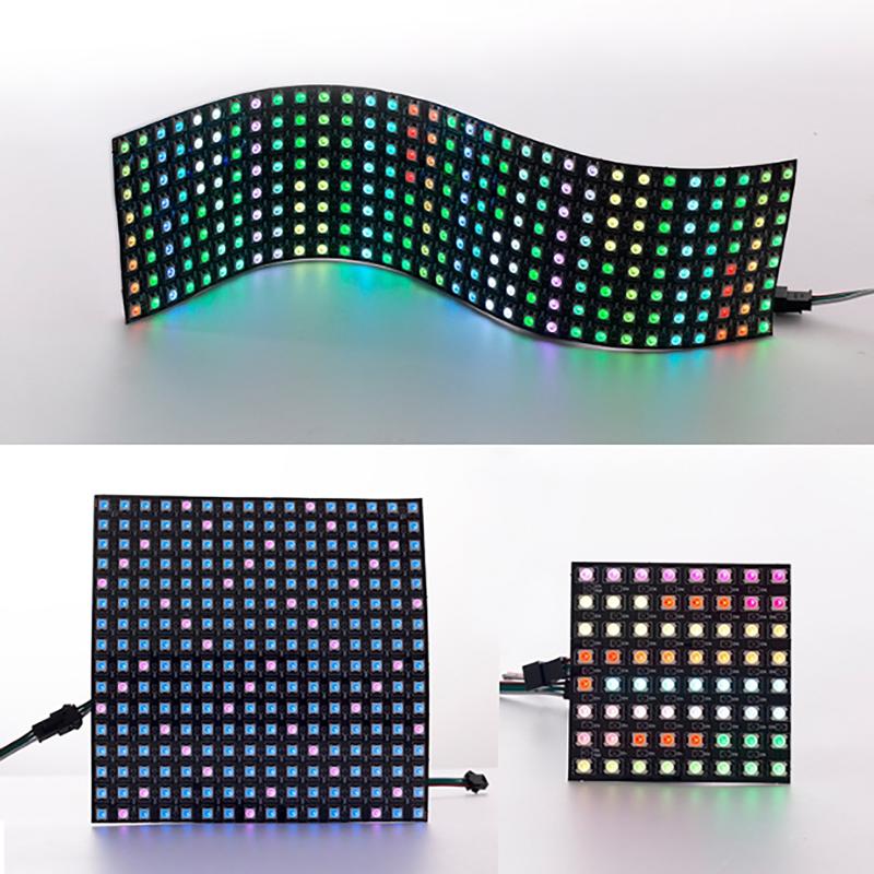 WS2812B Waterproof Smart Pixel LED Matrix Panel 5V 8x8 16x16 8x32 Digital Screen for Outdoor Event Decor