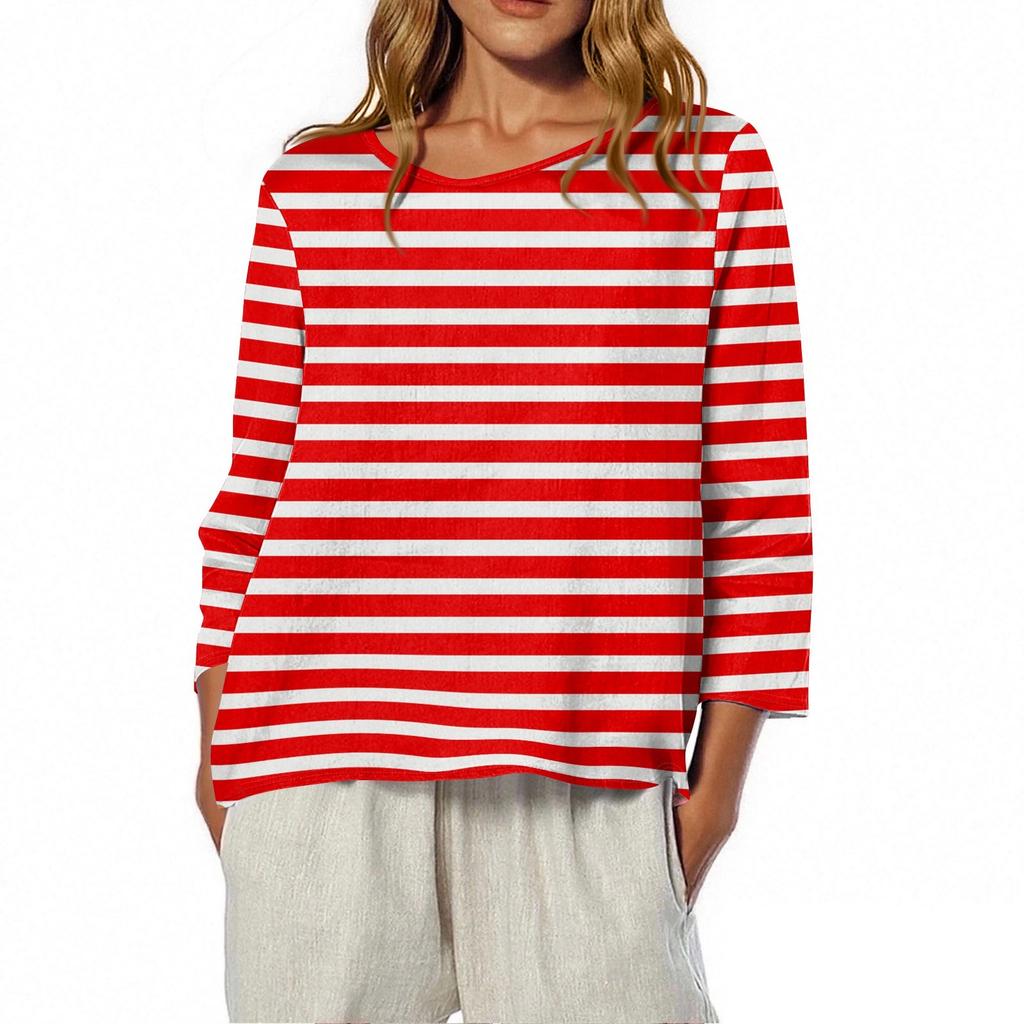 Women's O-Neck 3/4 Sleeve Printed Top T-shirt
