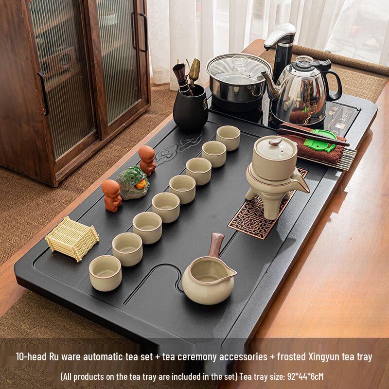 Ru Kiln Ceramic Kung Fu Tea Set with Automatic Kettle