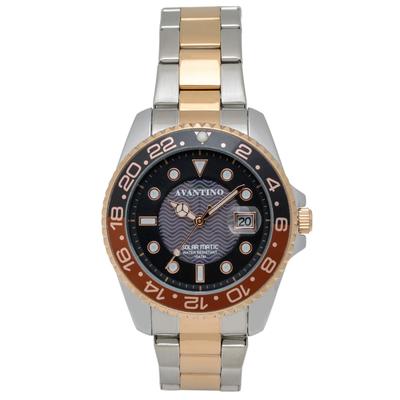 Klefer Diving Date Silver AV-AM386-RDT Men's Solar-Powered Watch, Analog, Waterproof, Display,