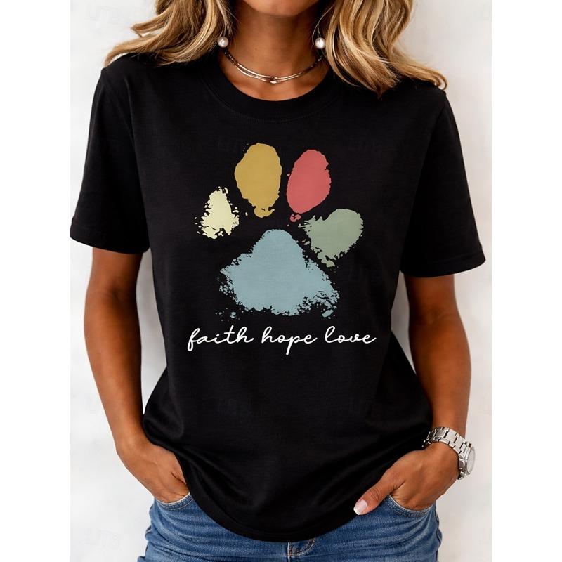 Women's T Shirt Print Floral Graphic Fashion Stylish Classic Short Sleeve Crew Neck Regular Tops