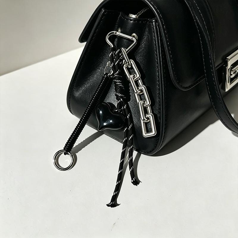 Yogodlns Bag Keyring Braided Women with Spring Rope Red Heart Hanging Decorations Bag Charm Luxury Gift