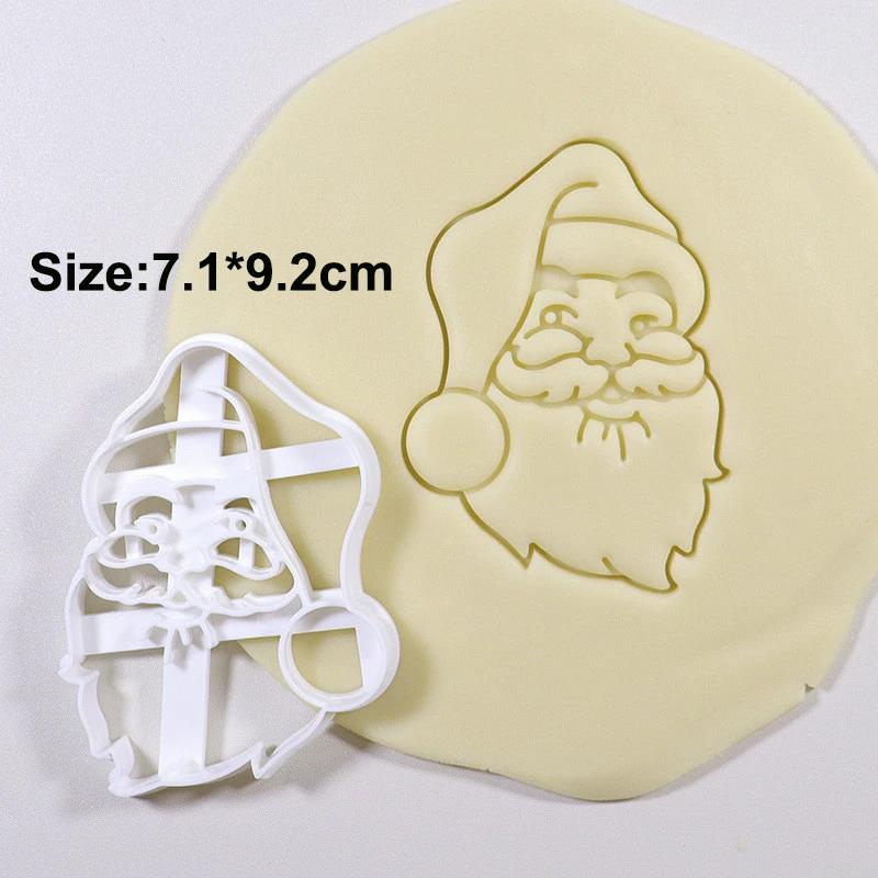 Holiday Christmas Cookie Embosser Cutter Mold Santa Claus Crystal Ball Snowman Fondant Stamp Cake Decor Tools Baking Supplies