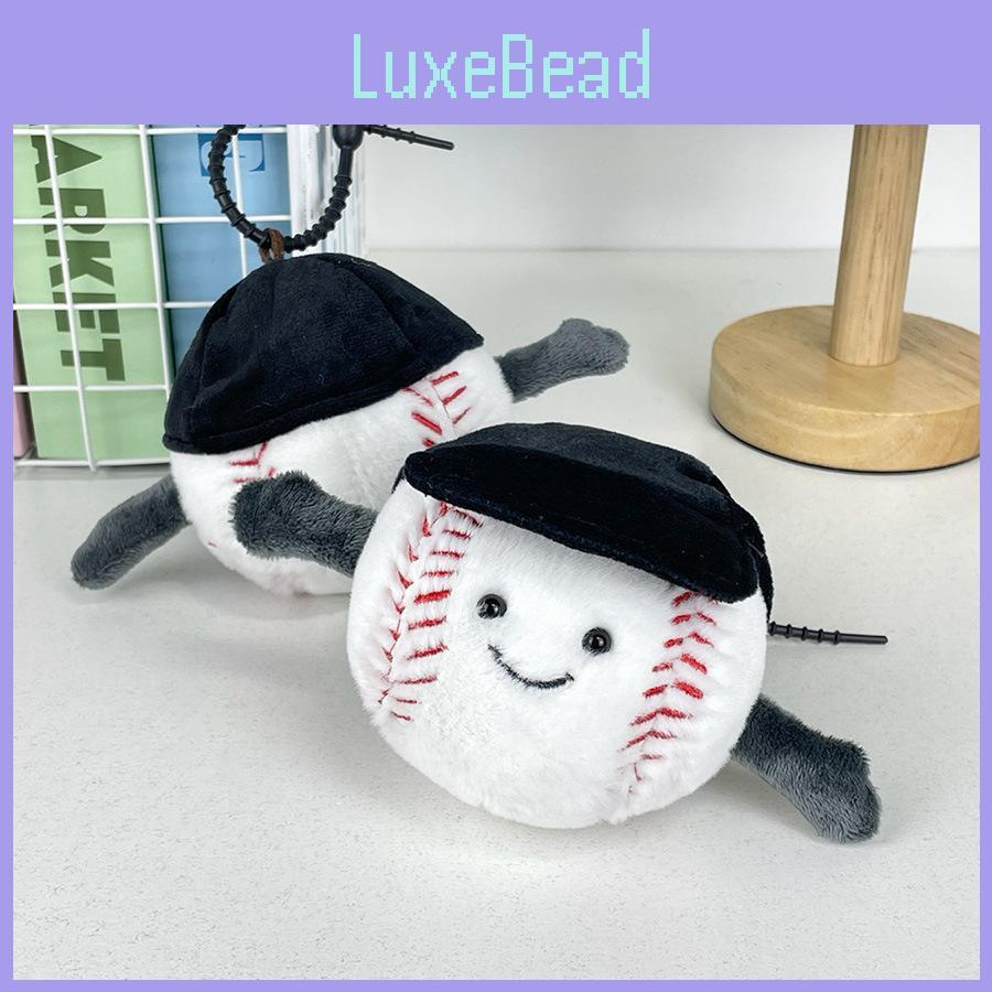 Soft And Adorable Plush Baseball Hat Charm With Short Fur For Hanging Bag