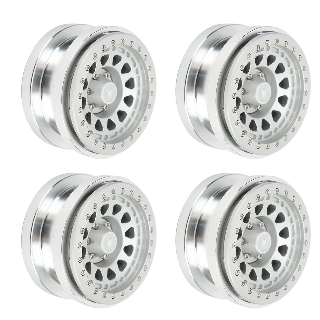 4Pcs 2.9 Inch Wheel Hub 12 Hole Aluminium Alloy Wheel Hub for AXAIL SCX6 16 RC Car Silver