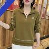 Women's Fashion Casual Spring Autumn Long Sleeve POLO Neck Blouses & Shirts