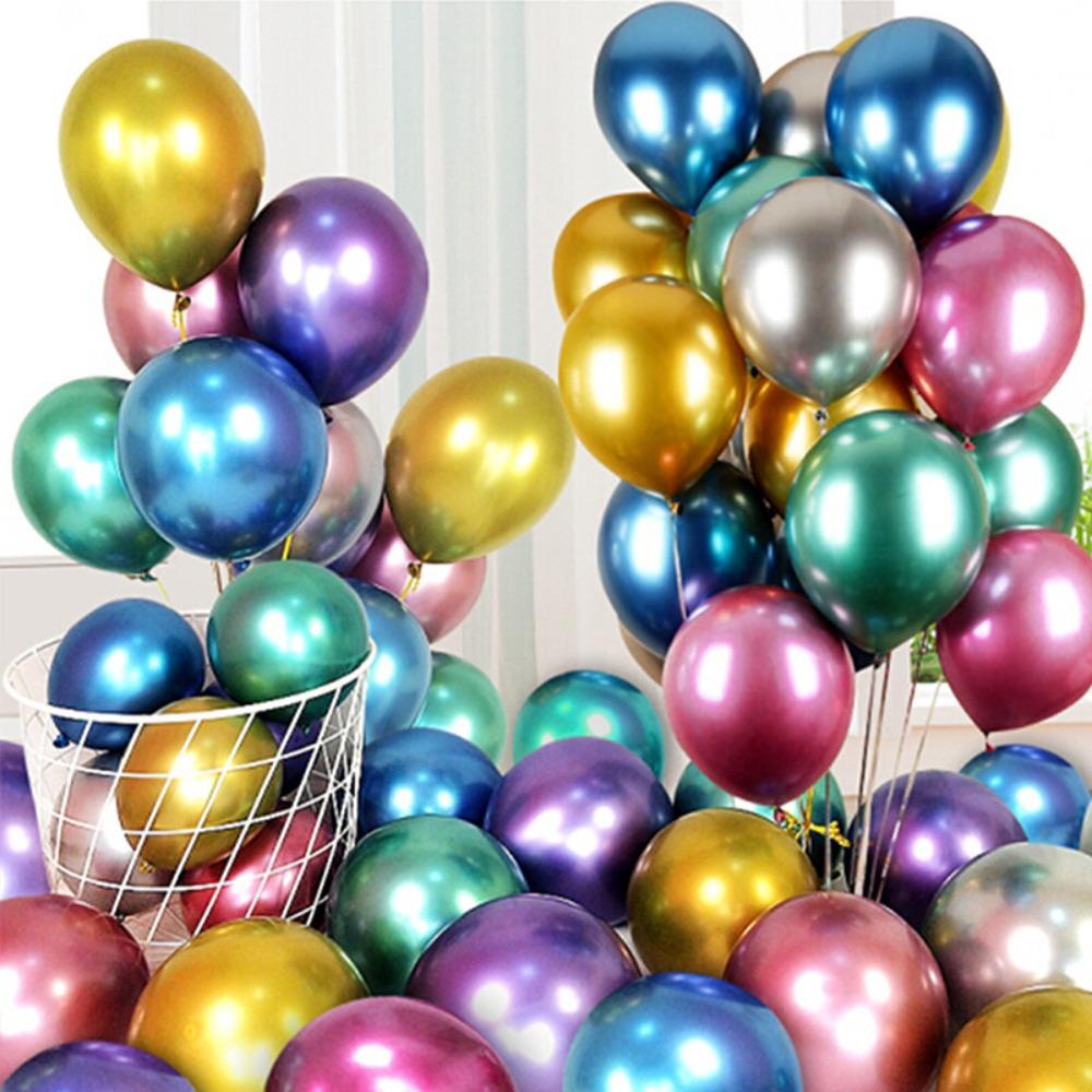 50PCS Thicker Material Thicker Balloons Metal Color Finish Party Balloons Baby Shower