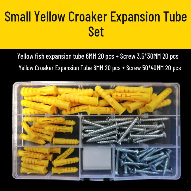 Plastic Expansion Tube: Round, Square, Triangle Wall Plug & Screw Set