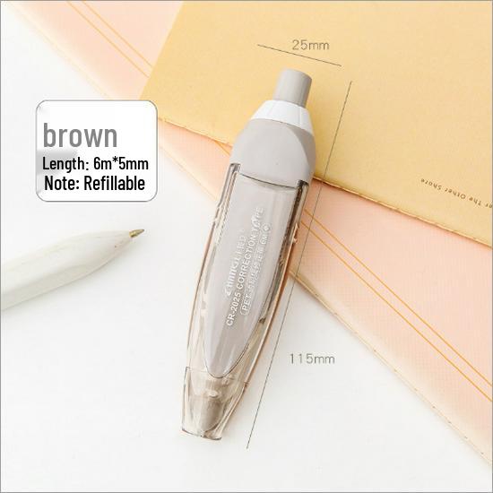 Press-Activated Refillable Correction Tape - High Aesthetic, Student-Friendly Ins Style Correction Fluid