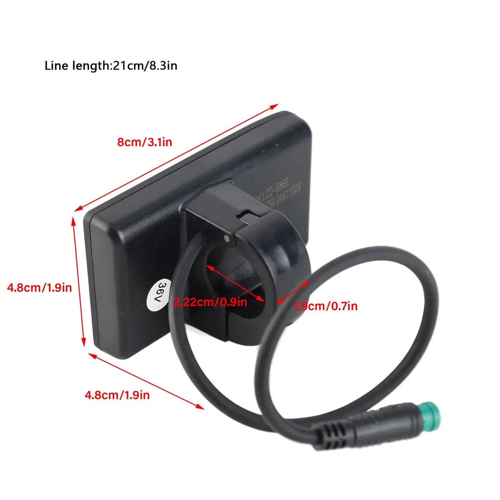 Elektrofahrrad S866 LCD-Display-Meter 24V 36V 48V Bedienfeld mit wasserdichtem Stecker Elektrofahrrad LCD-Display-Meter