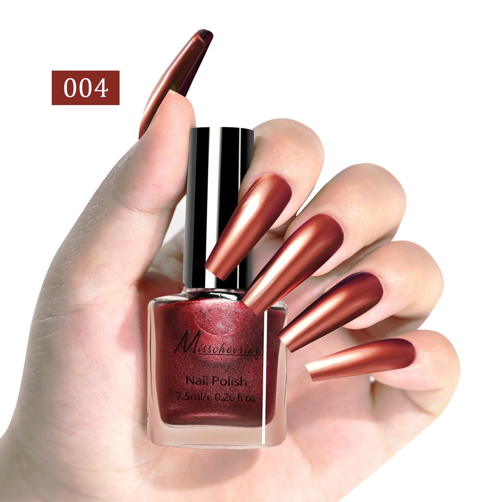 Nail Art Metal Mirror Nail Polish No Baking Quick Drying Effect Long-lasting Nail Art Multi-color Glossy Nail Polish
