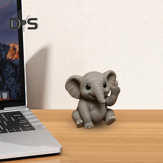 Middle Finger Animal Ornament Synthetic Resin Statue Realistic Design Sculpture Funny Humorous Home Decoration