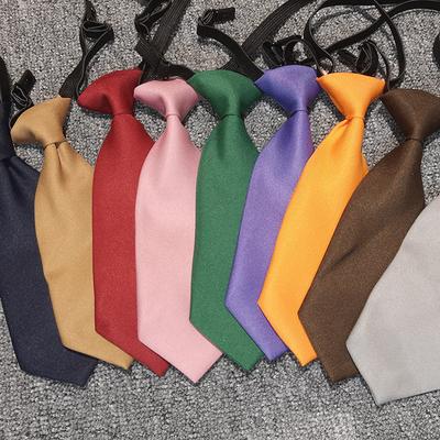 Kindergarten Children'S Tie Student Solid Color Lazy No-Hit Ins Girls Super Short Mini Shirt Uniform Accessories