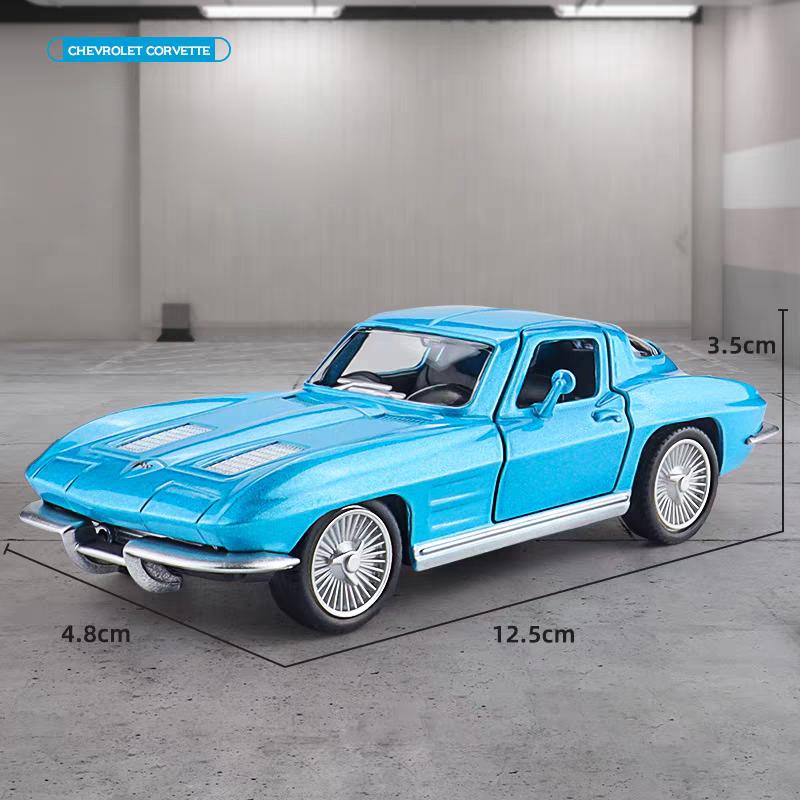 Chevrolet Corvette C2 1963 Retro Clasic Supercar Simulare Diecast & Vehicul Jucărie RMZ city 1:36 Model de Mașină din Aliaj Cadouri Pentru Copii