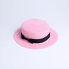 Parent-child sale sun flat straw hat boater hat girls bow summer Hats For Women kid and Beach flat panama straw hat
