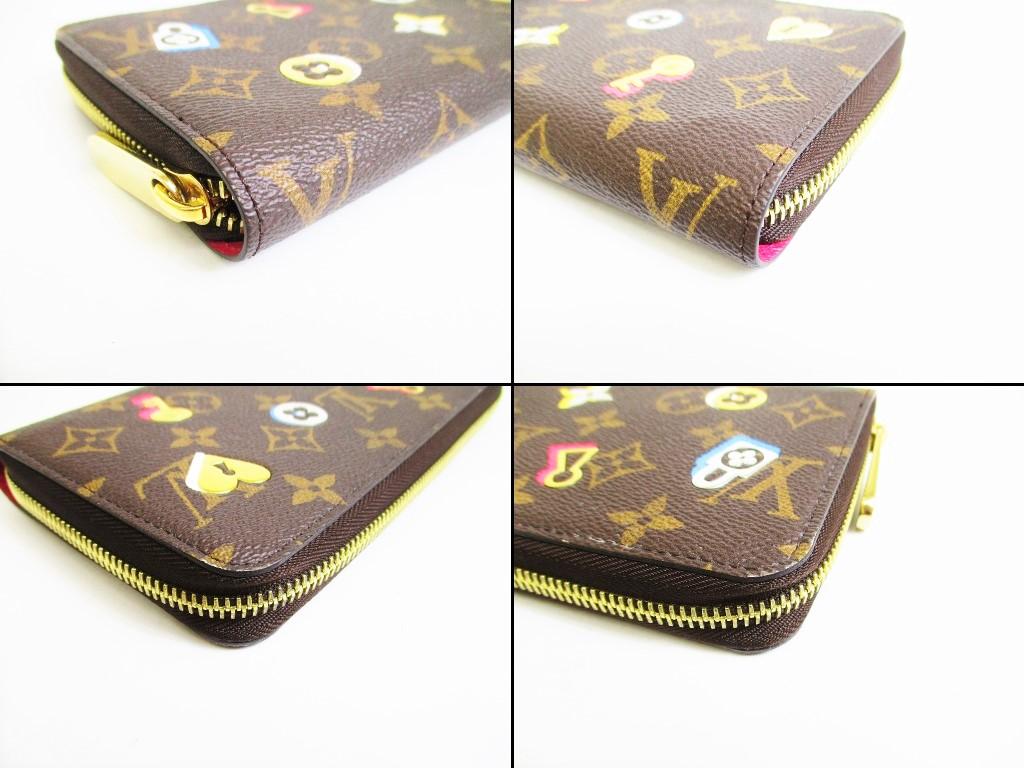 Authentisches LOUIS VUITTON Monogramm Love Lock Leder Runder Reißverschluss Zippy Portemonnaie #7763 Generalüberholt