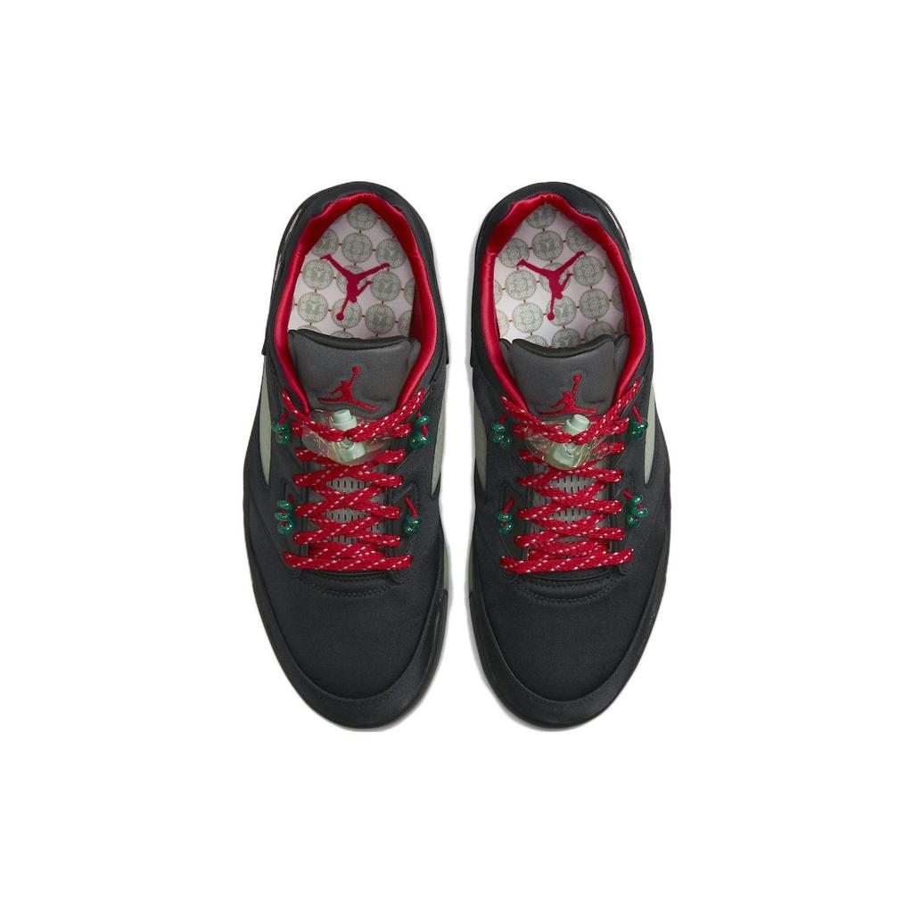 CLOT x Air Jordan 5 Retro Low Jade Unisex Sneakers Svart Classic-Jade Fire-Red DM4640-036