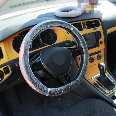 100 Stück elastischer Kunststoff, staubdicht, ölbeständig, universelle Einweg-Lenkradbezüge für Auto-Beauty-Styling-Shop