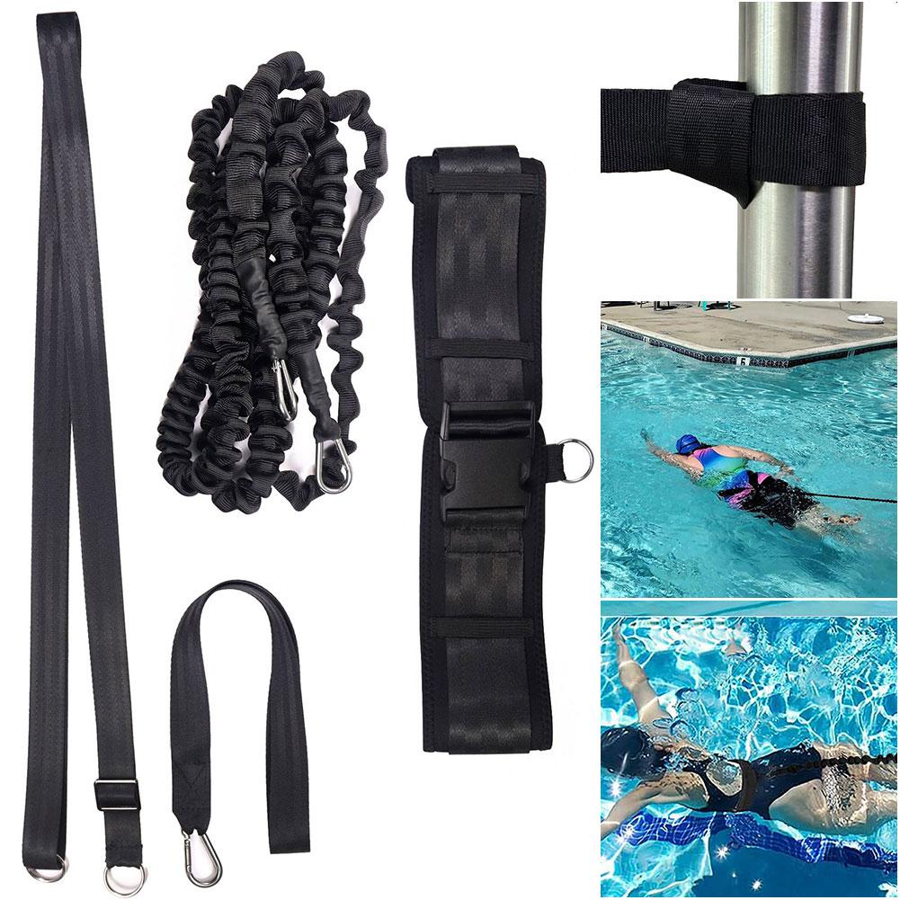 5M Swimming Belt Adjustable Swim Training Resistance Belt Safety Swimming Elastic Belt Harness for Swim Training and Exercise