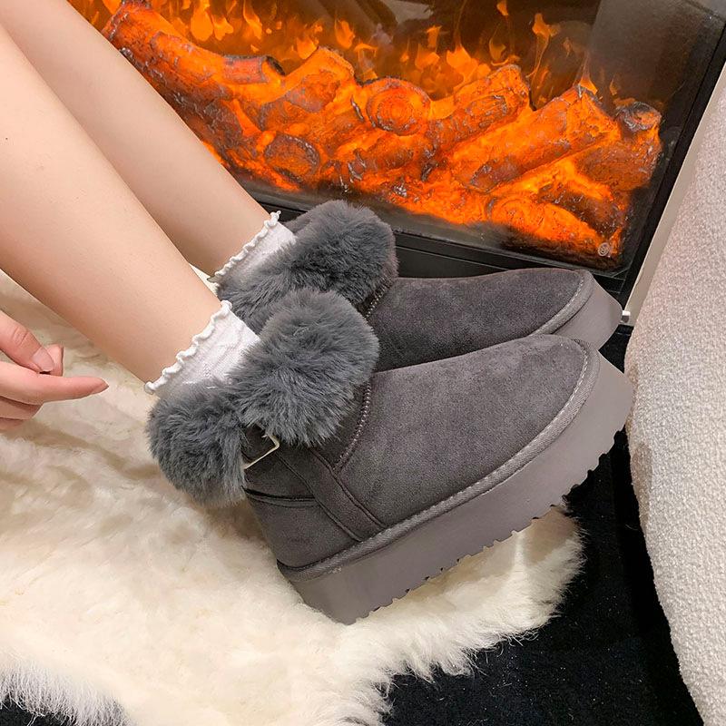 Northeast Thick-soled Snow Boots Women's 2025 Winter New Velvet Thickened Warm Boots Fur Integrated Snow Cotton Shoes