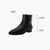 Fashion NEW Winter Women Boots Square Toe Chunky Heel Shoes Split Leather Shoes for Women Zipper Ankle Boots Warm Wool Modern Boots