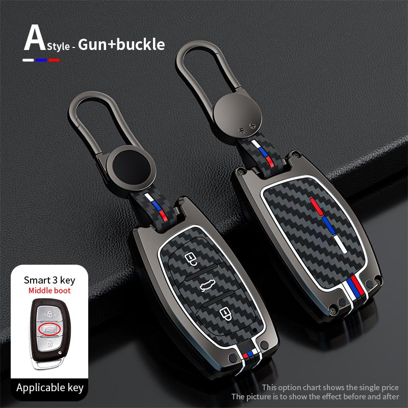 Car Key Case Cover Shell Fob For Hyundai Tucson Santa Fe Rena Sonata Elantra Creta Ix35 Ix45 I10 I30 I40 Keychain Accessories