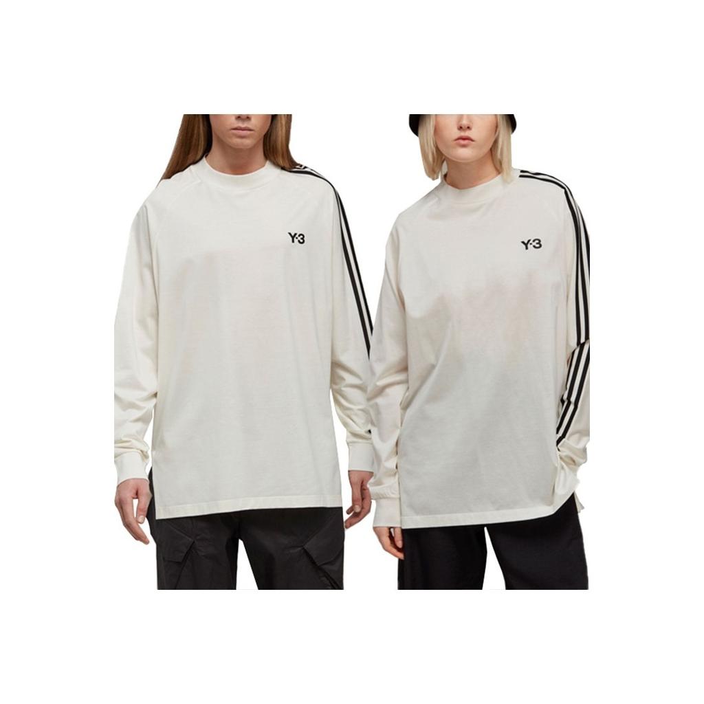 Y-3 Stripes Long-Sleeve Tee Off White/Black Men Tops IA1421
