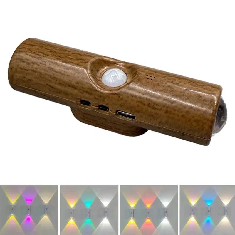 RGB Wall Lights LED Motion Sensor Lamp Warmlight Up and Down Night Lights Magnetic Installation for Corridor Stair Room Decor