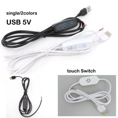 DC 5V LED 2 pini 3 pini Dimmer Port USB Alimentare tactilă cablu prelungitor lumină fir Comutator ON OFF Pentru Bec LED