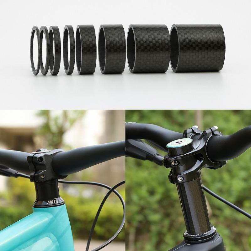 Bicycle Carbon Fiber Spacers for 1-1/8" 28.6mm Fork Headset Handlebar Stem Rise up Height Adjust Washers 3K Matte Rings
