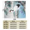 Chinese Style Crane Soft Blanket Children Plush Bedding Throws Funny Couch Bed Flannel Bedspread Sofa Bed Cover