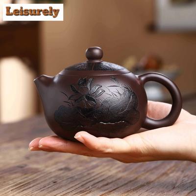 300 ml Yixing berühmte lila Ton-Teekannen, traditionelle chinesische handgefertigte Teekanne, Roherz-Schönheitskessel, Zisha-Teeset, individuelles Geschenk