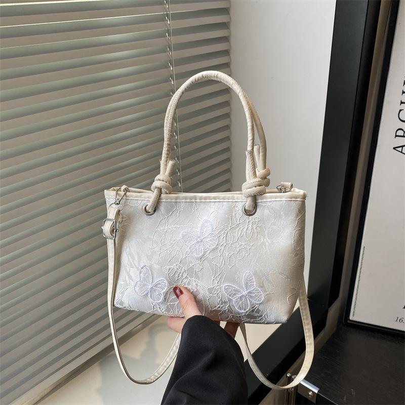 Neue chinesische Schmetterlingsbestickte kleine Tasche Damen 2025 neue trendige Mode Umhängetasche Sommer Textur tragbare Eimertasche