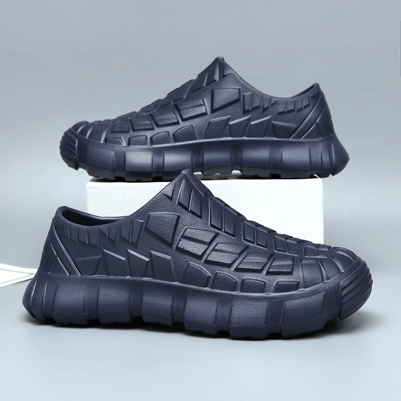 

Fashion Coming Men Chef Shoes Anti Slip Work Shoes Lazy Slippers Casual Trendy Slipper One Step Garden Shoe for Beach Zapatillas Male 36-37 синий