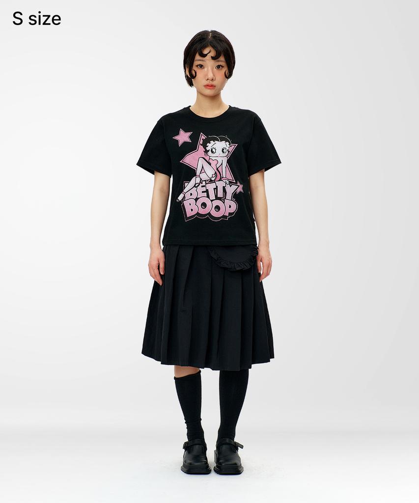 LAUGHER [Betty Boop] Star T-Shirt - Black