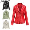 BITCED Women's Spring/Autumn Fashion PU Leather Jacket - Lightweight Spring/Autumn Short Jacket for Women S-4XL Casual Wear - Chic Style