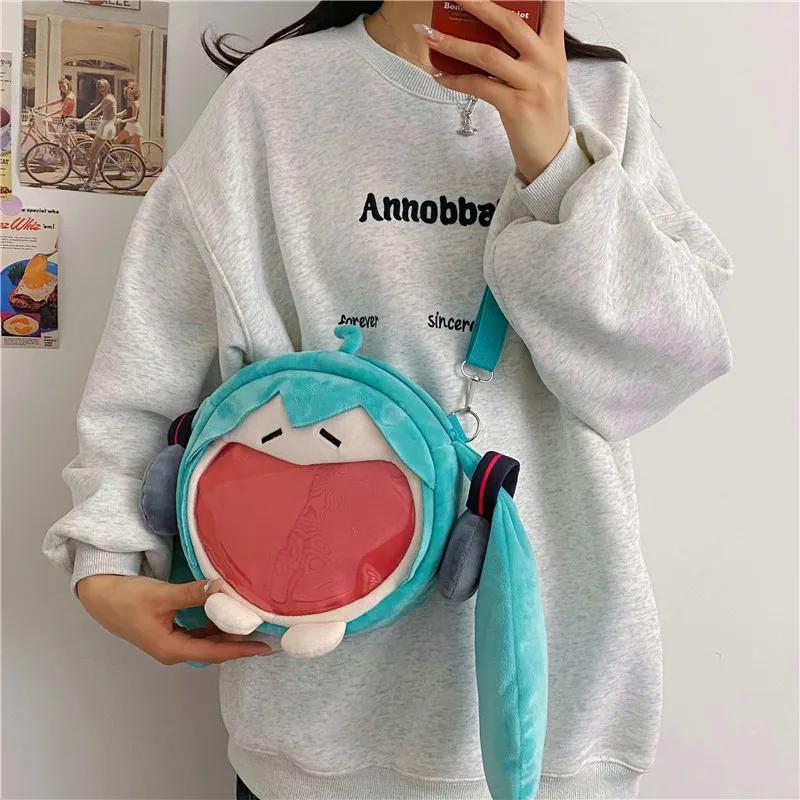 Hatsune Miku Anime Cosplay Plush Ita Bag Velvet Shoulder Backpack for Students