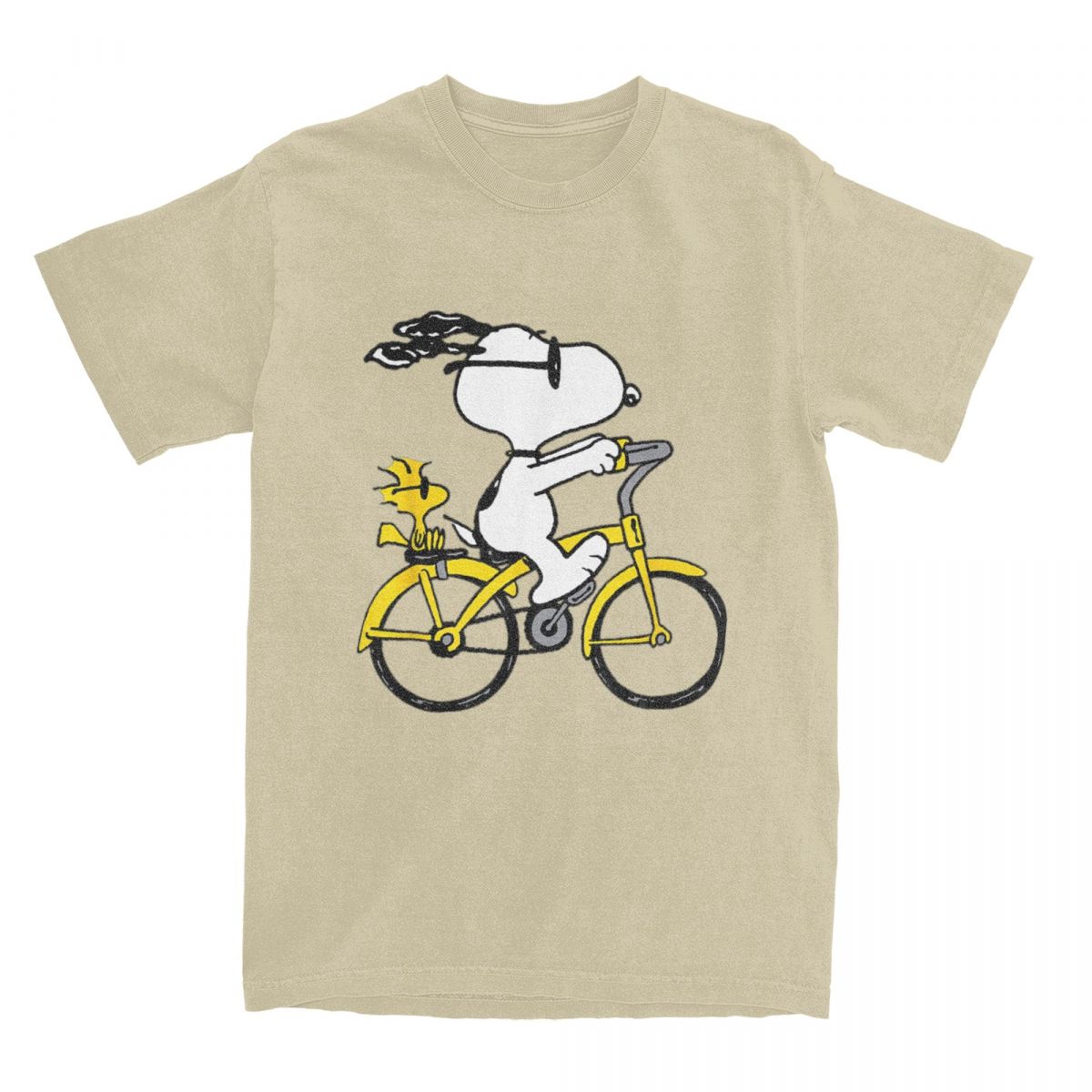 

Miniso Peanuts Snoopy Woodstock Катаються на велосипеді Футболка Чоловіки Жінки Повсякденна Бавовняна Футболка З Круглим Вирізом Футболки Ідея для Подарунка Одяг L