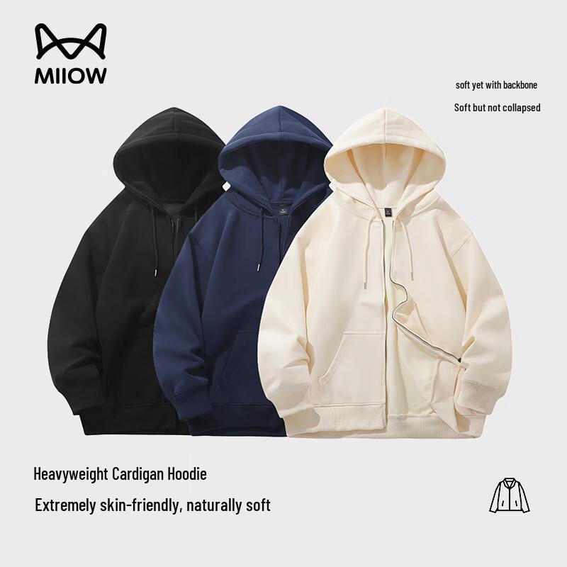 

Mao Ren Unisex Retro Solid Hooded Cardigan Jacket 2XL