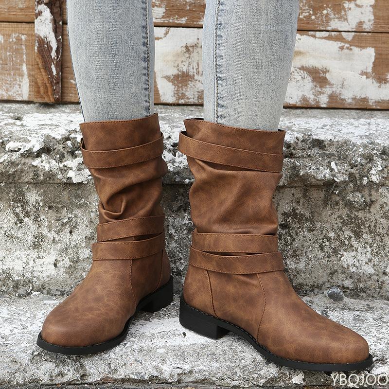 New casual versatile women's boots spring autumn fashionable comfortable pointed thick heeled women's boots