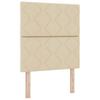 Boxspring bed with headboard Cream 80 x 200 cm Fabric