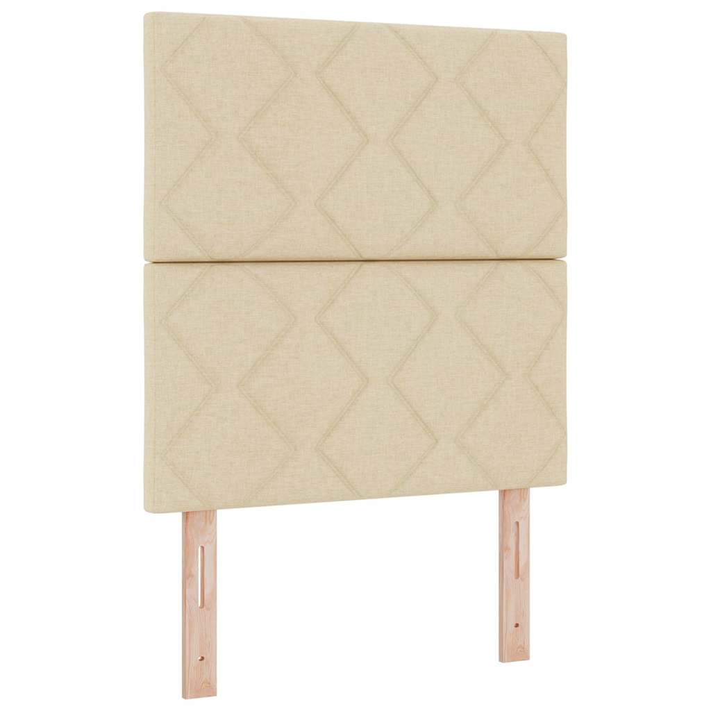 Boxspring bed with headboard Cream 80 x 200 cm Fabric