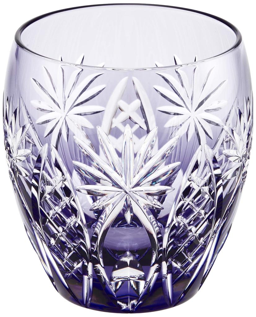 Kagami Crystal Rocks Glass Purple 240cc Edo Kiriko Yarai Heavy Star Emblem (Kagami) T727-2668CMP