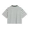 Li-Ning Weekend Youth Striped Short Sleeve Drop Shoulder T-Shirt Women Tops Off-White Vintage-Green AHSU720-2