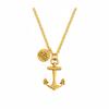 Fashion Round Medal Anchor Pendant Square Bead Chain Necklace for Men Women