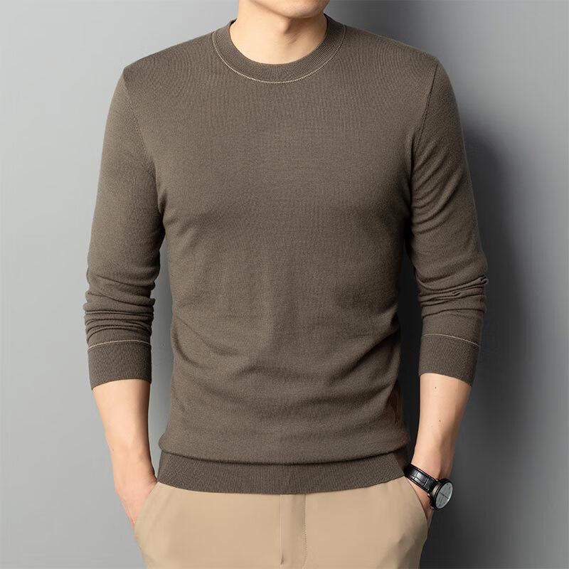 G·TENNA Men's D-HAC3658 100% Wool Crew Neck Pullover Sweater