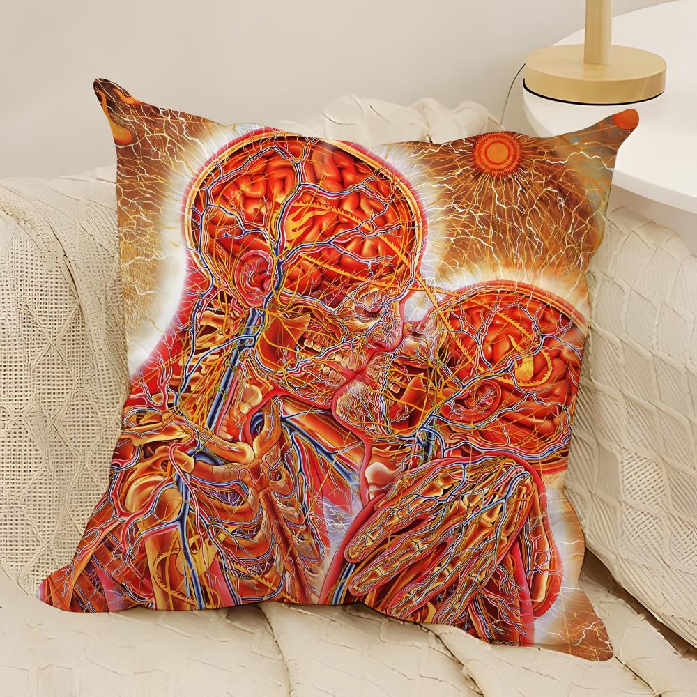 Visionary Spiritual Artist Alex Grey Pillow Case Natural Linen DoubleSided Printing Sofa Home Decor Cushion Cover