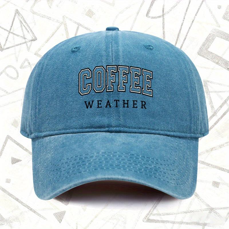 pc Vintage Washed Hat with COFFEE Design Unisex Solid Baseball Cap Suitable for All Seasons Ideal Gift for Weddings Parti