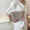 Trendy Shoulder Crossbody Bag 2024 Colorful Stripe Envelope Design For Stylish Everyday Use